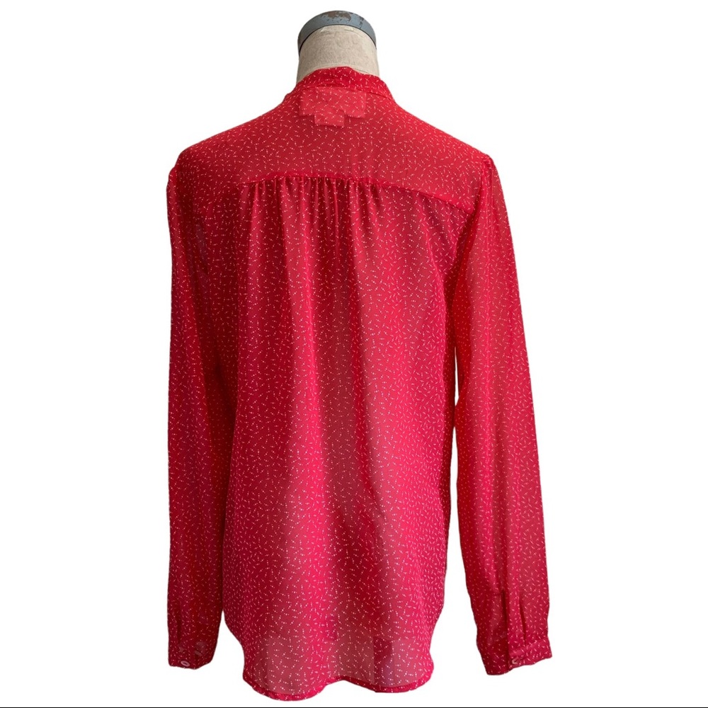 Urban Outfitters Bow Tie Blouse coincidence & chance Red White Dot Small S - Picture 5 of 15